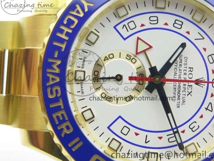 Best AAA Replica Sites Edition 3577 Bracelet II YG On YachtMaster YG Cozy 116688 Ceramic Bezel Best A White 1:1 Blue Dial JF 1224